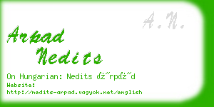 arpad nedits business card